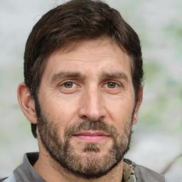 Neutral white adult male with short  brown hair and brown eyes