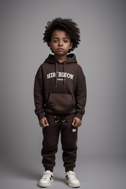 African american child non-binary with  brown hair