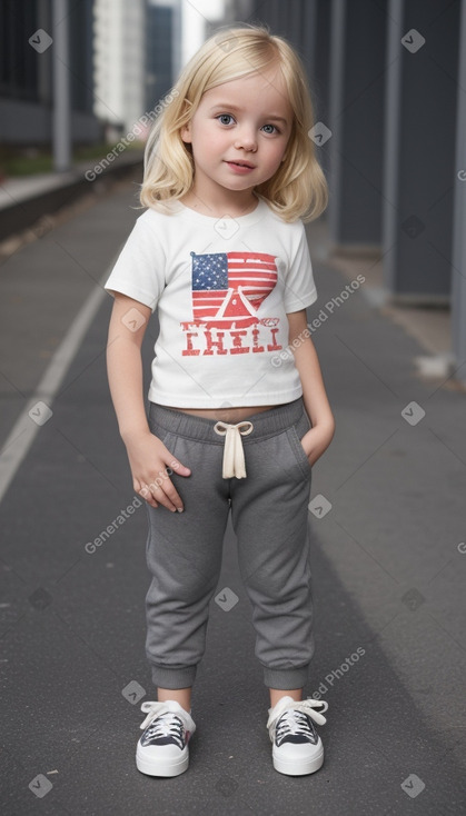 American infant girl with  blonde hair