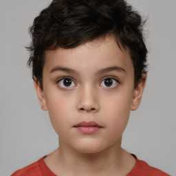 Neutral white child male with short  brown hair and brown eyes