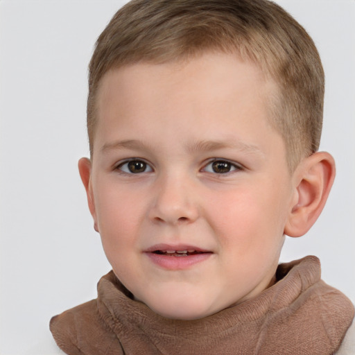 Neutral white child male with short  brown hair and brown eyes