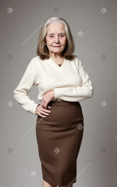 Elderly female with  brown hair