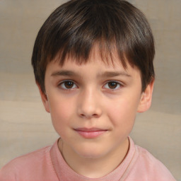 Neutral white child male with short  brown hair and brown eyes