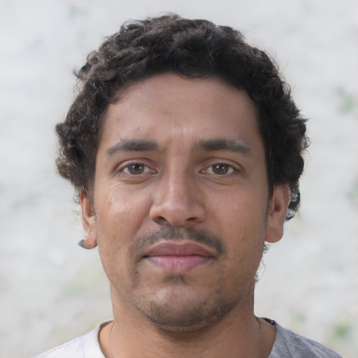 Neutral black young-adult male with short  brown hair and brown eyes