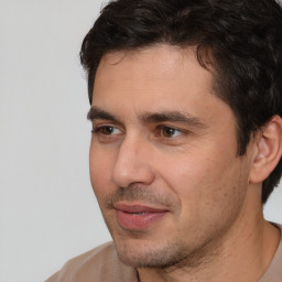 Neutral white adult male with short  brown hair and brown eyes