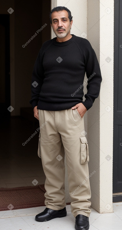 Moroccan middle-aged male with  black hair