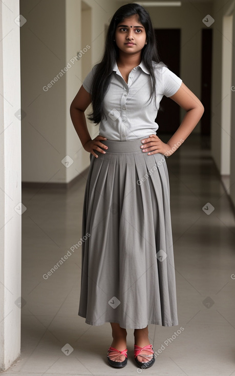 Indian teenager female with  gray hair