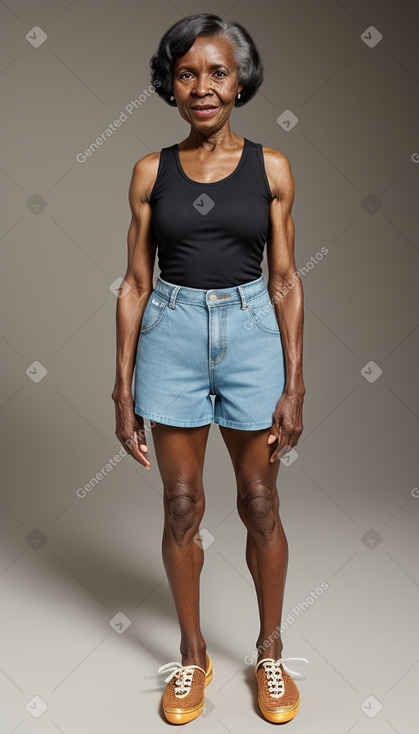 Togolese elderly female with  black hair