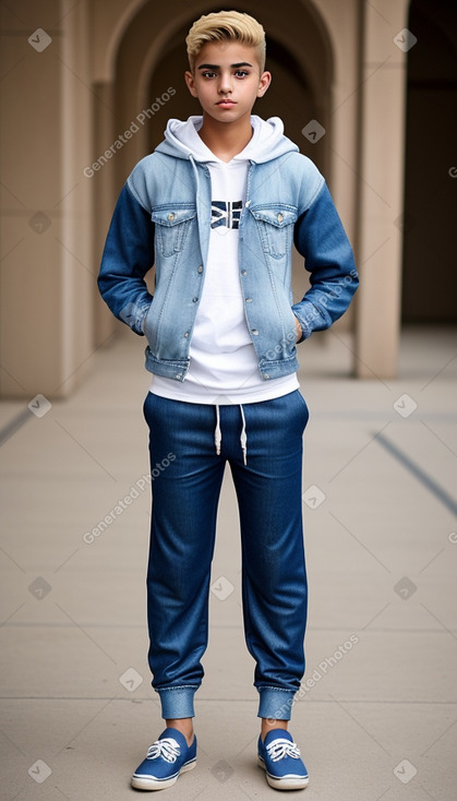 Arab teenager boy with  blonde hair