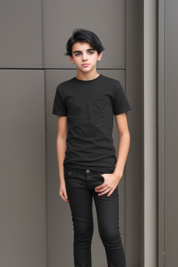 Teenager boy with  black hair