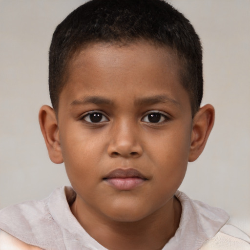 Neutral black child male with short  brown hair and brown eyes