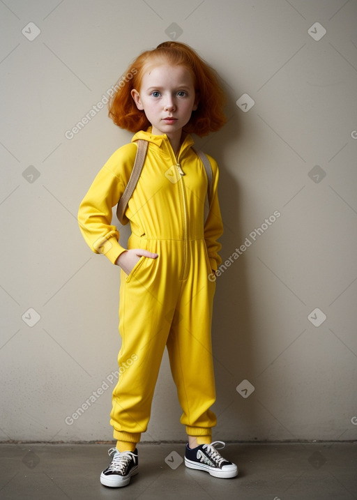 French child girl with  ginger hair