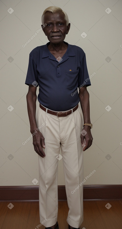 Ugandan elderly male with  blonde hair