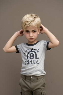 Jordanian child boy with  blonde hair