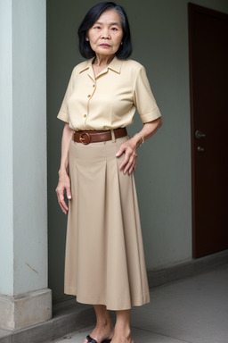 Vietnamese elderly female with  black hair