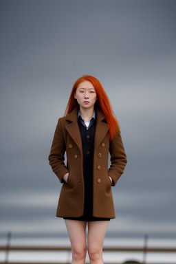 Mongolian young adult female with  ginger hair