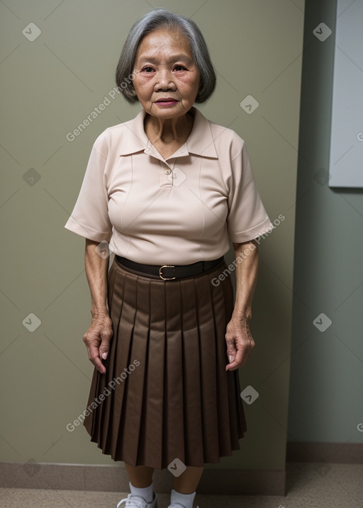 Filipino elderly female with  brown hair