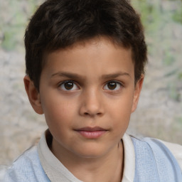 Neutral white child male with short  brown hair and brown eyes