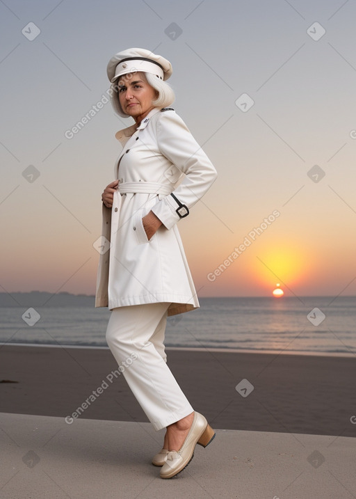 Omani middle-aged female with  white hair