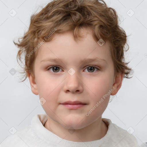 Neutral white child male with short  brown hair and brown eyes