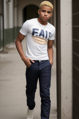 Dominican teenager boy with  blonde hair