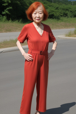 Korean elderly female with  ginger hair