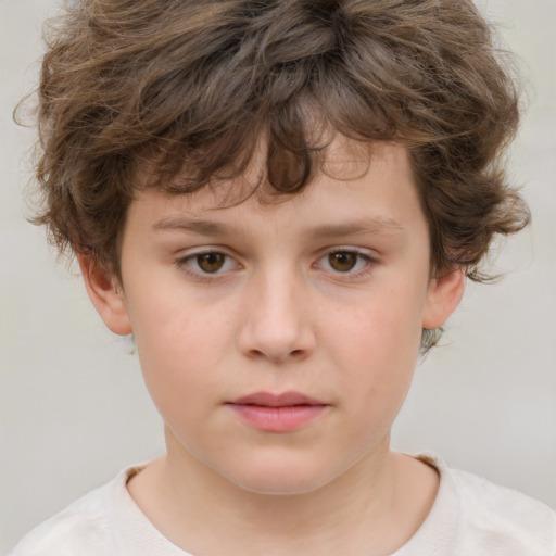 Neutral white child male with short  brown hair and brown eyes