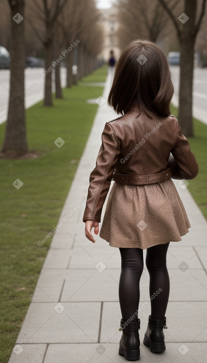 Spanish child female with  brown hair