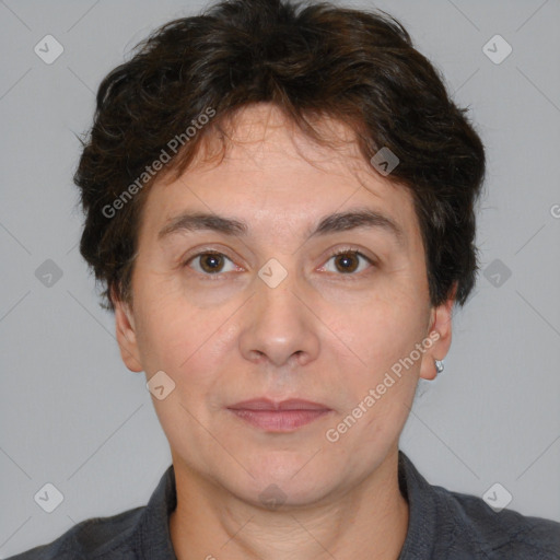 Neutral white adult male with short  brown hair and brown eyes