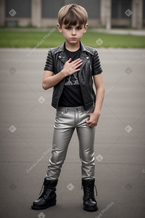 Romanian child boy with  gray hair