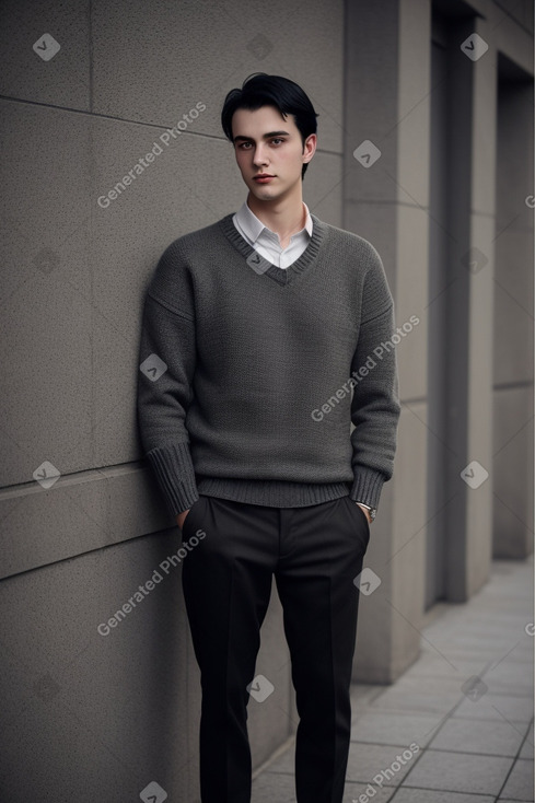 Slovak young adult male with  black hair