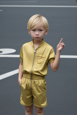 Taiwanese child boy with  blonde hair