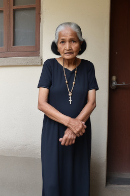 Nepalese elderly female with  black hair