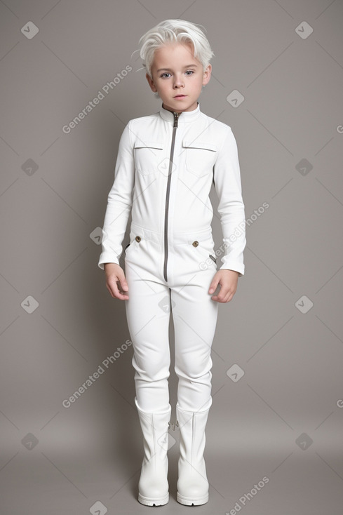 British child boy with  white hair