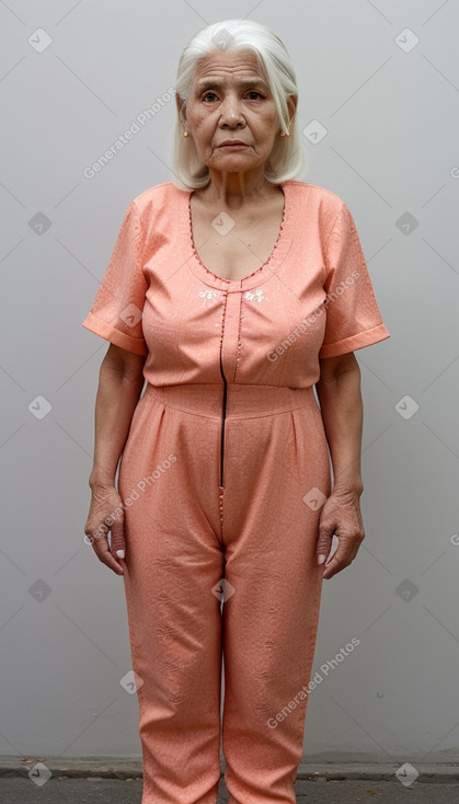 Peruvian elderly female with  white hair