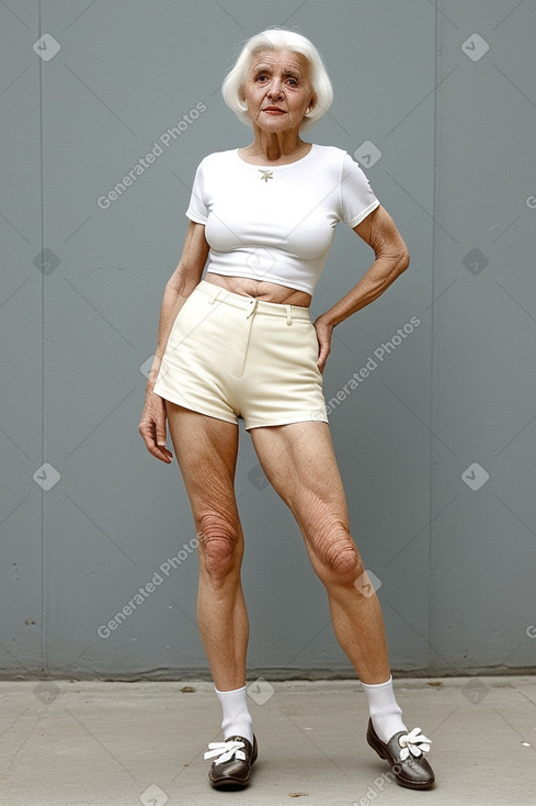 Macedonian elderly female with  white hair