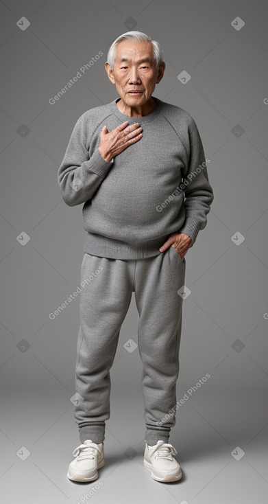 Mongolian elderly male with  gray hair