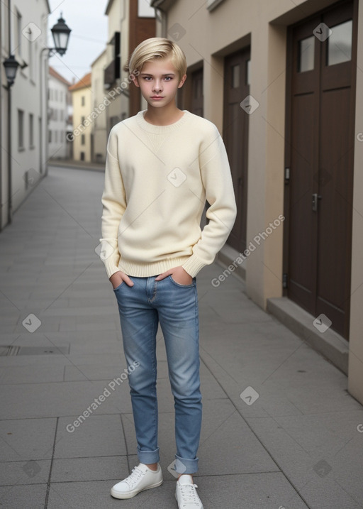 Slovenian teenager boy with  blonde hair