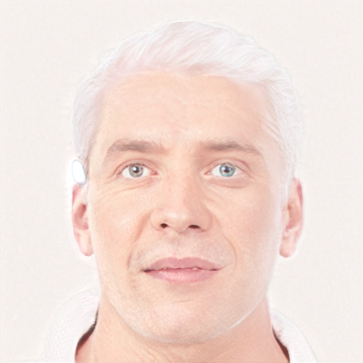 Neutral white adult male with short  blond hair and blue eyes