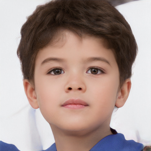 Neutral white child male with short  brown hair and brown eyes