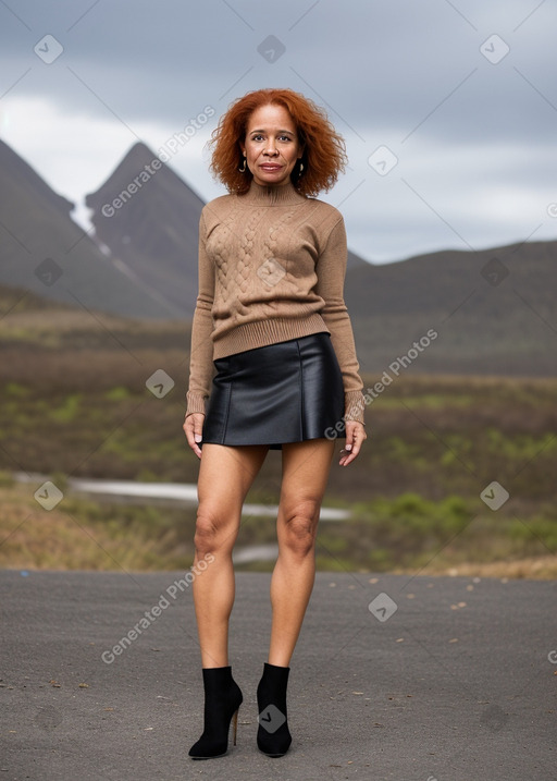 Dominican middle-aged female with  ginger hair