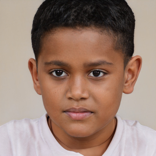 Neutral black child male with short  brown hair and brown eyes