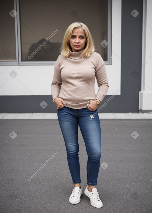 Libyan 45 years female with  blonde hair