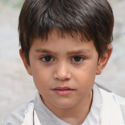 Neutral white child male with short  brown hair and brown eyes