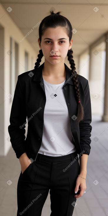 Uruguayan young adult female with  black hair