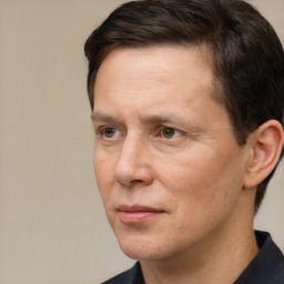 Neutral white adult male with short  brown hair and brown eyes