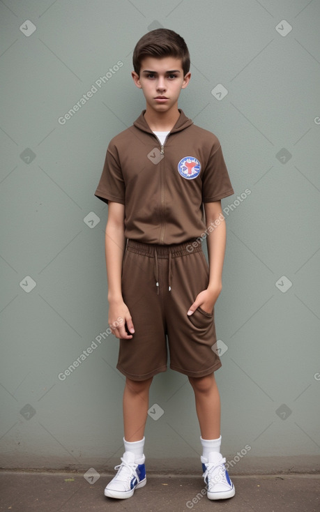 Costa rican teenager boy with  brown hair