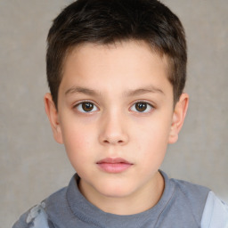 Neutral white child male with short  brown hair and brown eyes