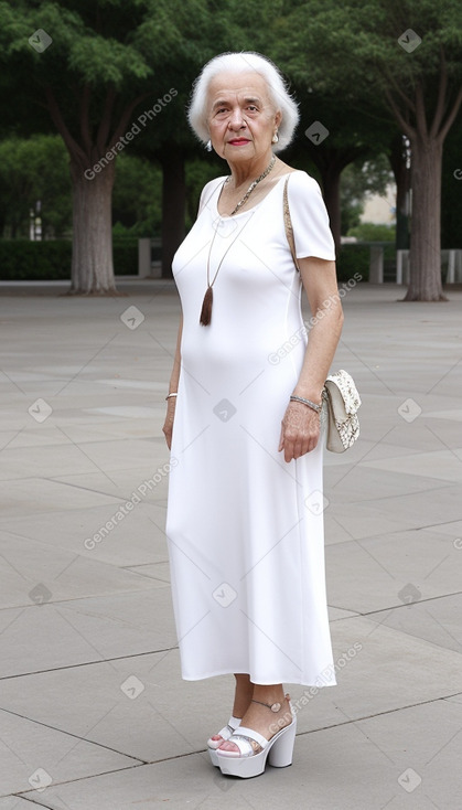 Greek elderly female with  brown hair