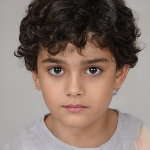 Neutral white child male with short  brown hair and brown eyes